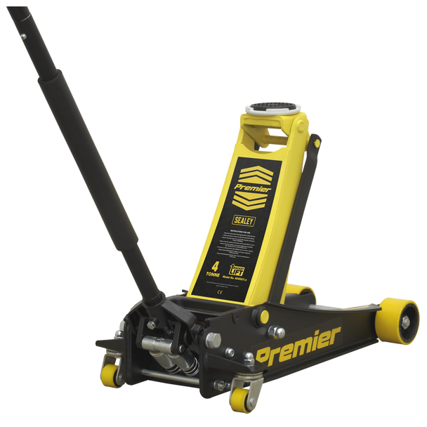 Sealey 4040AY | Premier Low Profile Trolley Jack with Rocket Lift 4 Tonne - Yellow