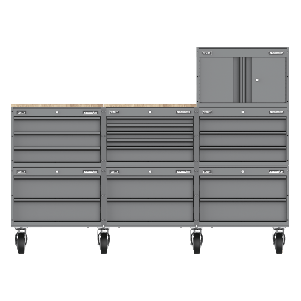 Sealey APMSCCOMBO3 | Superline PRO® Storage System with Rubber Wood Worktop 2.03m