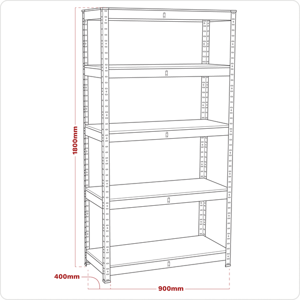 Sealey AP6350GS | Racking Unit with 5 Shelves 350kg Capacity Per Level