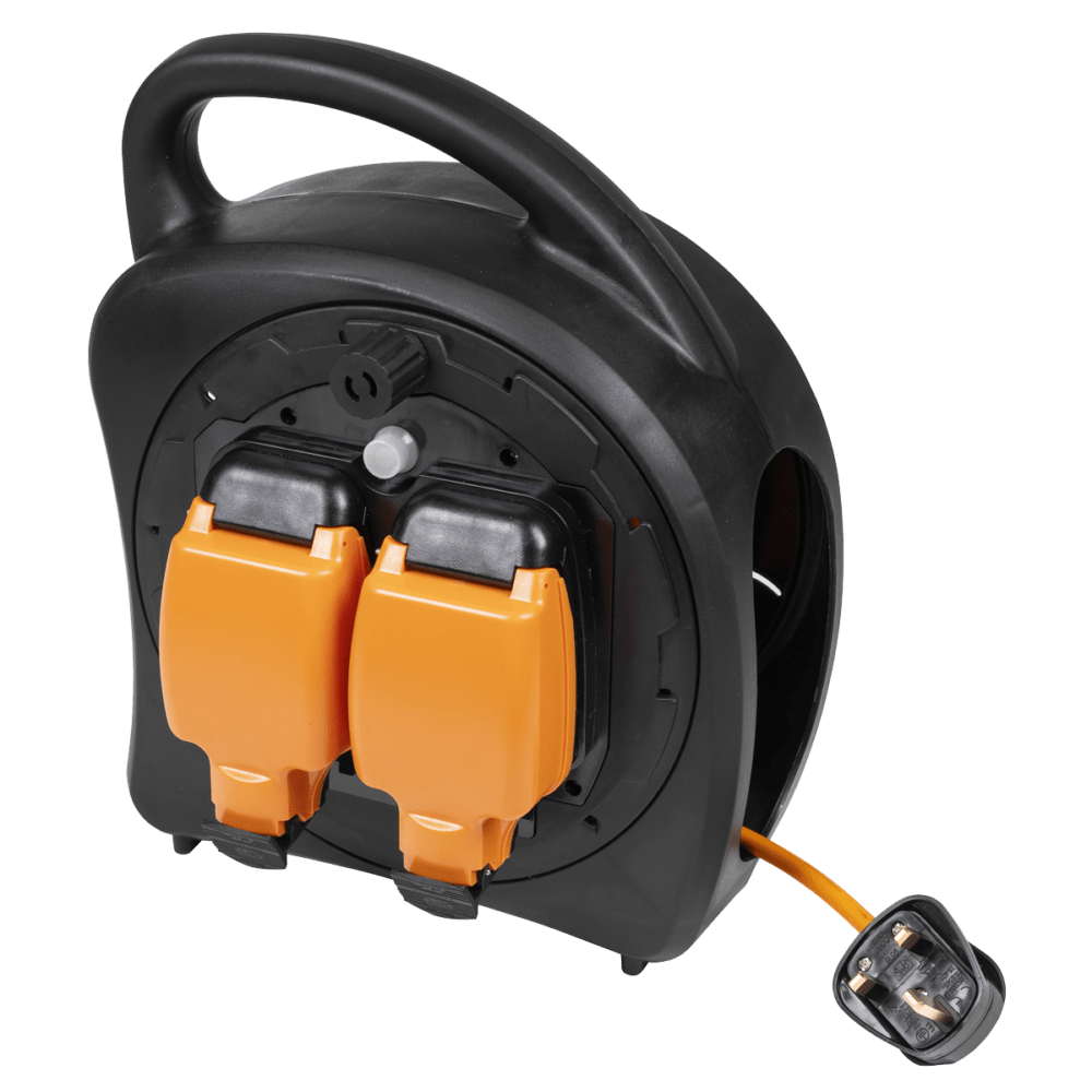 Sealey GCR15 | 15m Weatherproof Extension Reel with Thermal Trip 2 x 230V