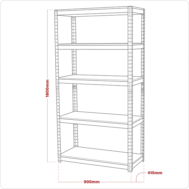 Sealey AP6500 | Racking Unit with 5 Shelves 500kg Capacity Per Level