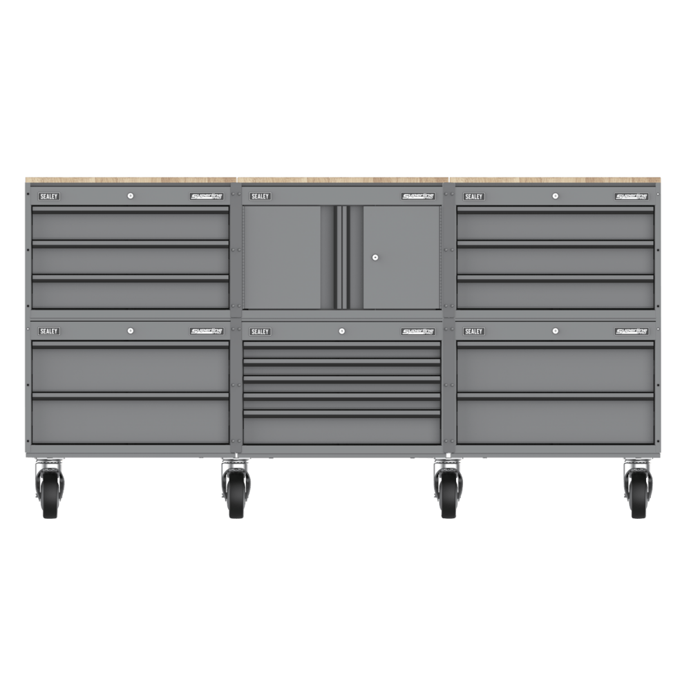 Sealey APMSCCOMBO4 | Superline PRO® Storage System with Rubber Wood Worktop 2.03m
