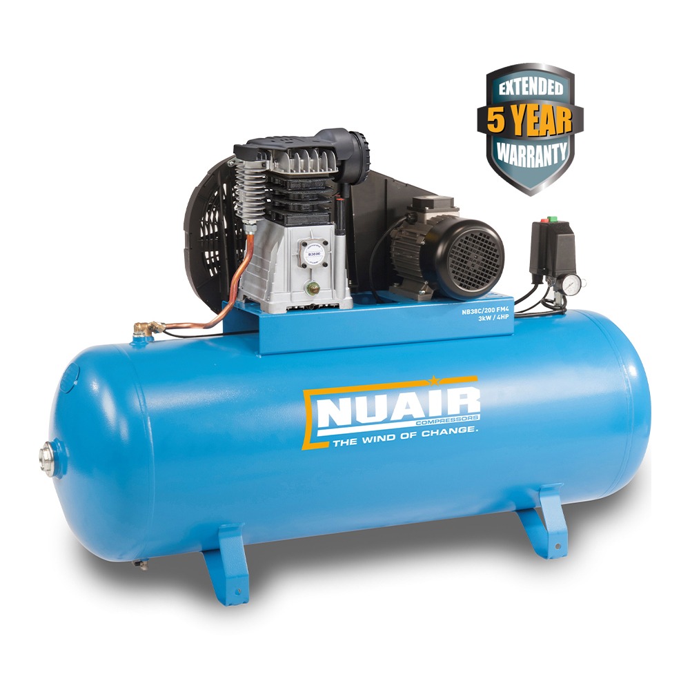 Nuair NB3800B/200 FM4 PRO - 20A STATIONARY (230 Volt) | 18 CFM Piston Air Compressor