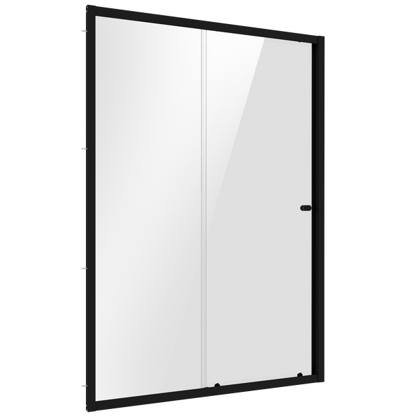 Sealey DH295 | Sliding Shower Door 1200 x 1850mm, 6mm Tempered Glass, Reversible - Black