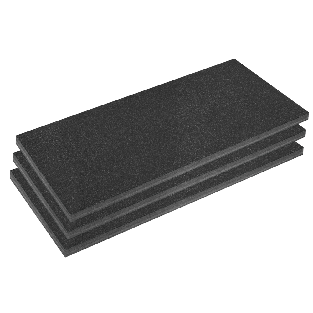 Sealey SFPK50BK | Easy Peel Shadow Foam® 1200 x 550 x 50mm, Black/Black – Pack of 3