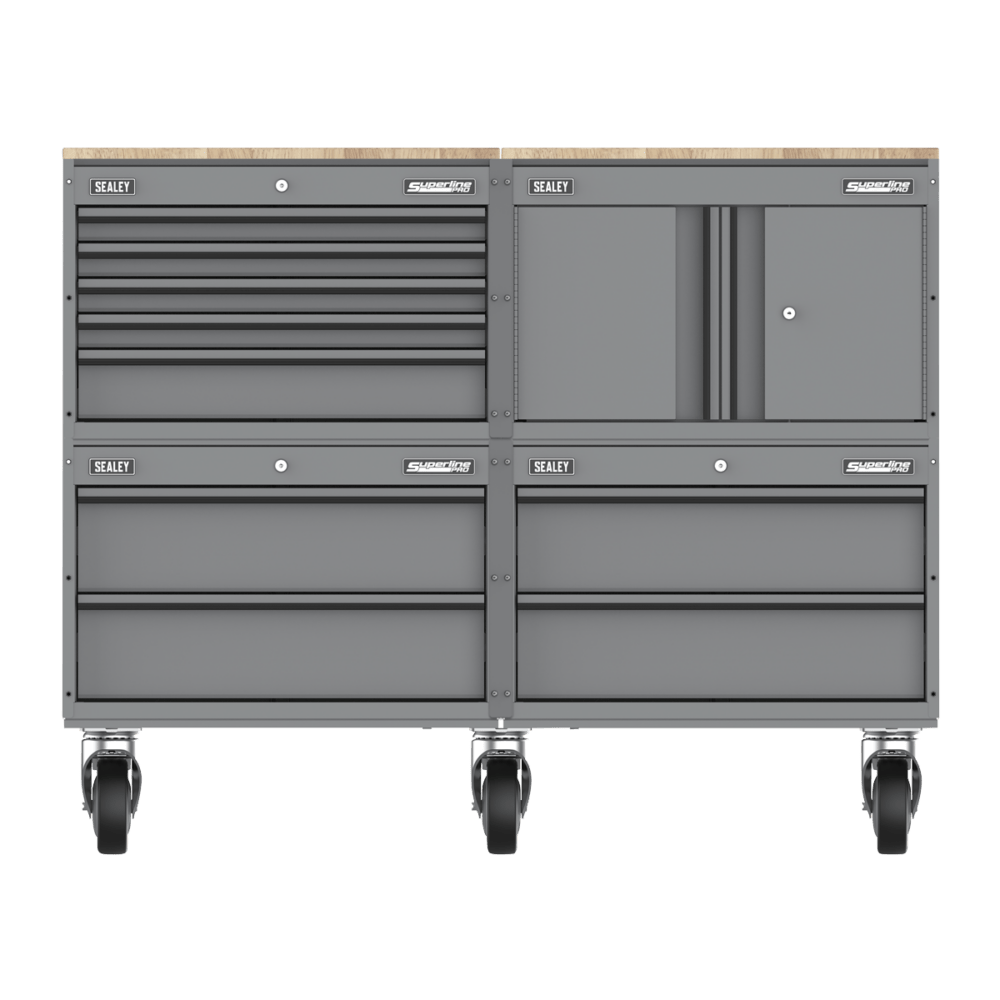 Sealey APMSCCOMBO5 | Superline PRO® Storage System with Rubber Wood Worktop 1.36m