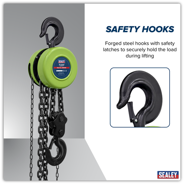 Sealey CB5000E │ 3m Chain Block 5 Tonne