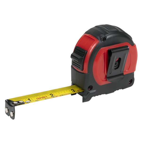 Sealey AK98912 | Metric/Imperial Rubber Tape Measure 5m(16ft) x 19mm - Display Box of 12