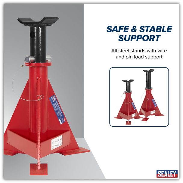 Sealey AS15000 | Axle Stands (Pair) 15 Tonne Capacity per Stand