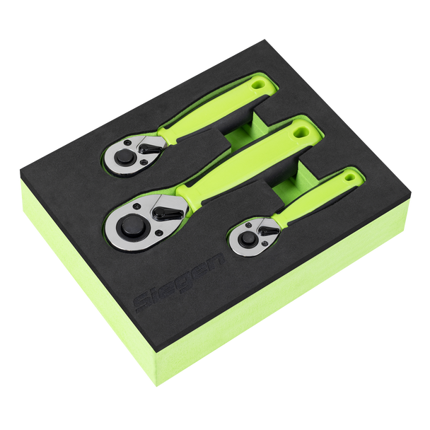 Sealey S01330 | Stubby Ratchet Wrench Set 3pc