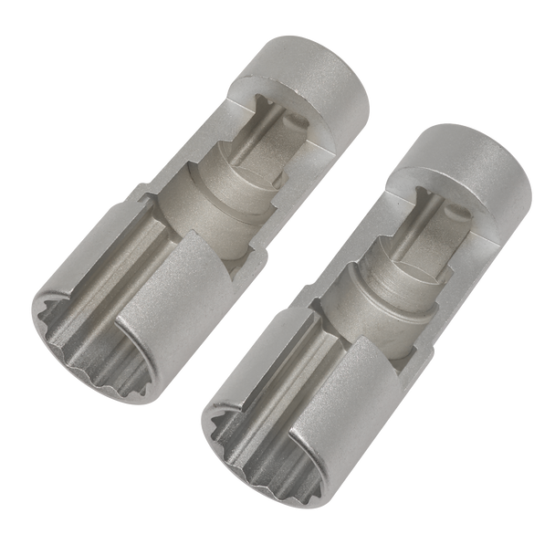 Sealey AK6902 | Slim Profile Diesel Piezo Injector Pipe Sockets 17 & 18mm 3/8" Sq Drive 2pc