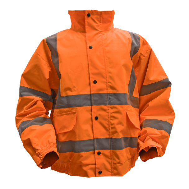 Sealey 802XLO | Worksafe Hi-Vis Orange Jacket with Quilted Lining, Elasticated Waist & Cuffs - X-Large