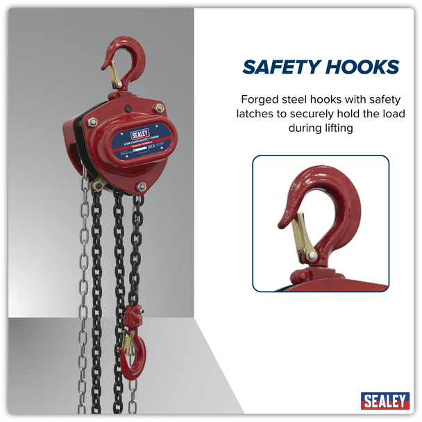 Sealey CB1000 │ 2.5m Chain Block 1 Tonne