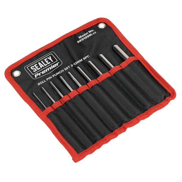 Sealey AK9109M | Premier Roll Pin Punch Set 3-12mm 9pc