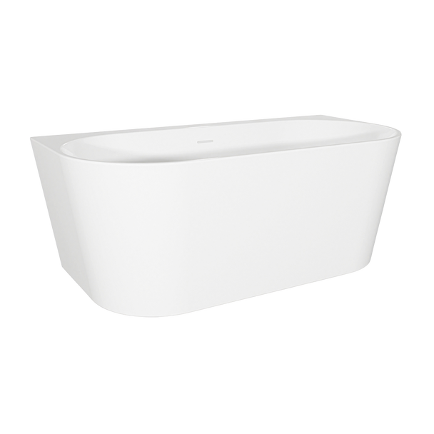 Sealey DH421 | Baridi Back-to-Wall Slim Rim Bath with Overflow System 150cm ? Gloss White