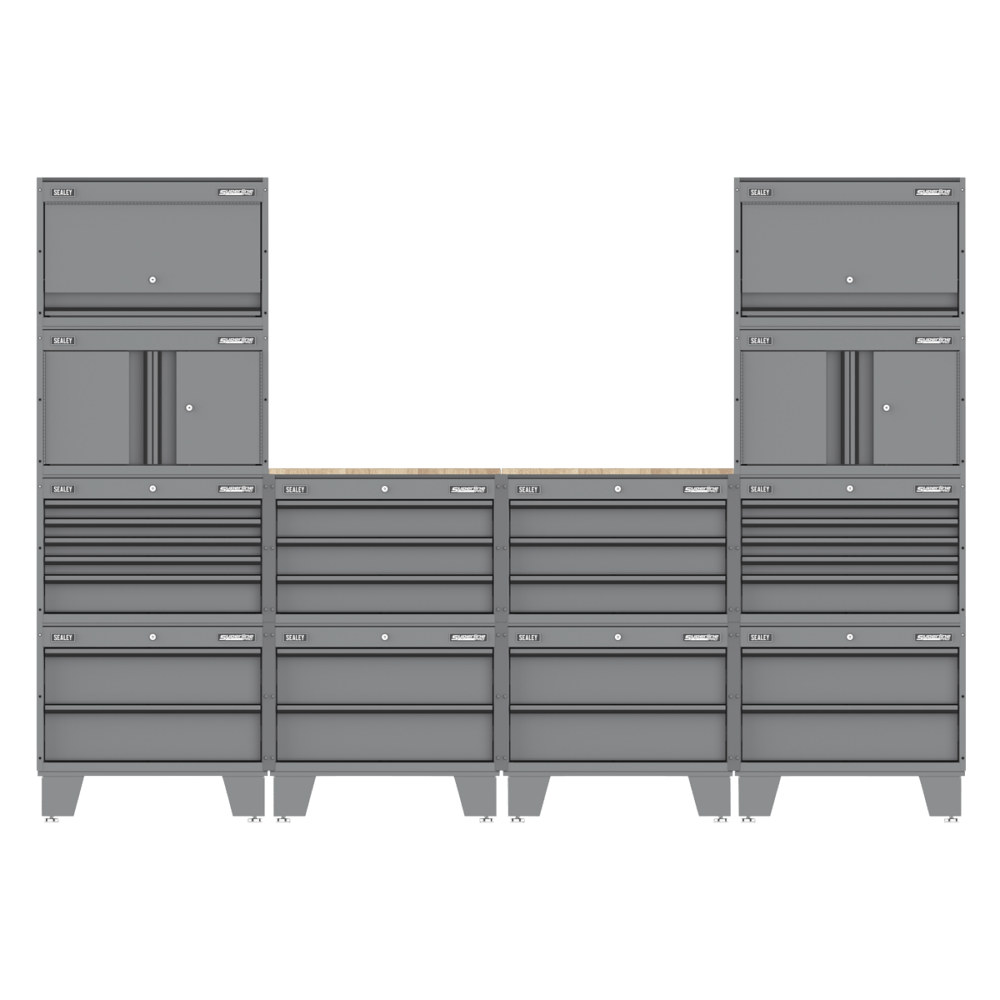 Sealey APMSCCOMBO1 | Superline PRO® Storage System with Rubber Wood Worktop 2.7m