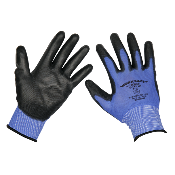Sealey 9117XL/12 | Worksafe Lightweight Precision Grip Gloves, X-Large - Pack of 12 Pairs