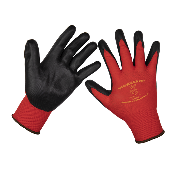 Sealey 9125L/12 | Worksafe Nitrile Foam Gloves, Large - Pack of 12 Pairs
