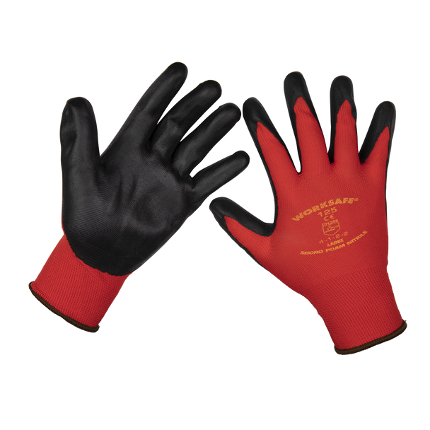 Sealey 9125L | Worksafe Nitrile Foam Gloves, Large - Pair