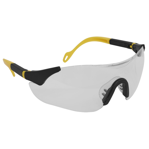 Sealey 9208 | Worksafe Sports Style Clear Safety Glasses with Adjustable Arms