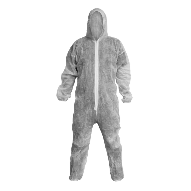 Sealey 9601L | Worksafe Disposable Coverall, White - Large