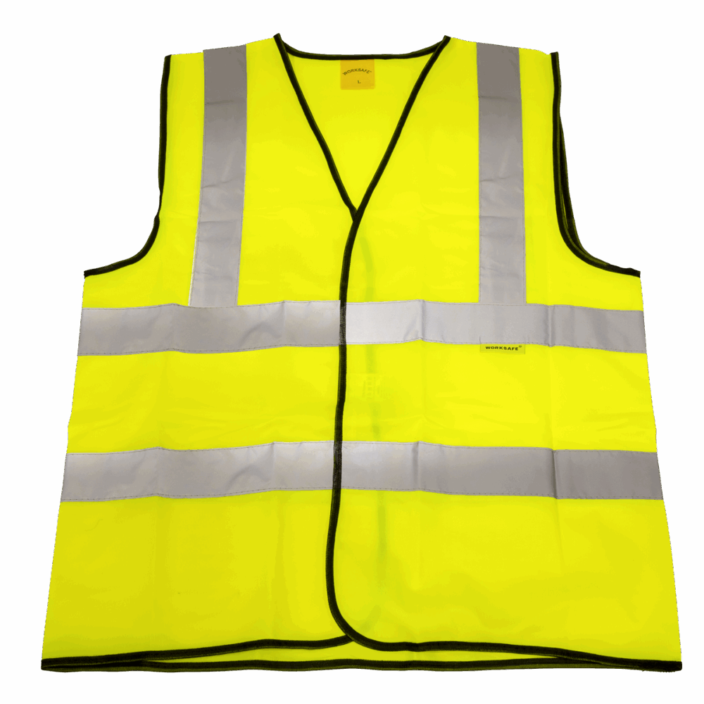 Sealey 9804L | Worksafe Hi-Vis Yellow Waistcoat - Large