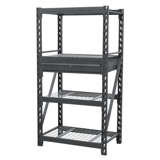 Sealey AP6372COMBO1 | Heavy-Duty Racking Unit with 4 Mesh Shelves & Single Drawer 640kg Capacity Per Level