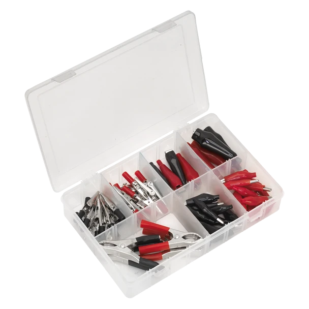 Sealey AB023CA | Crocodile Clip Assortment 60pc - Black & Red