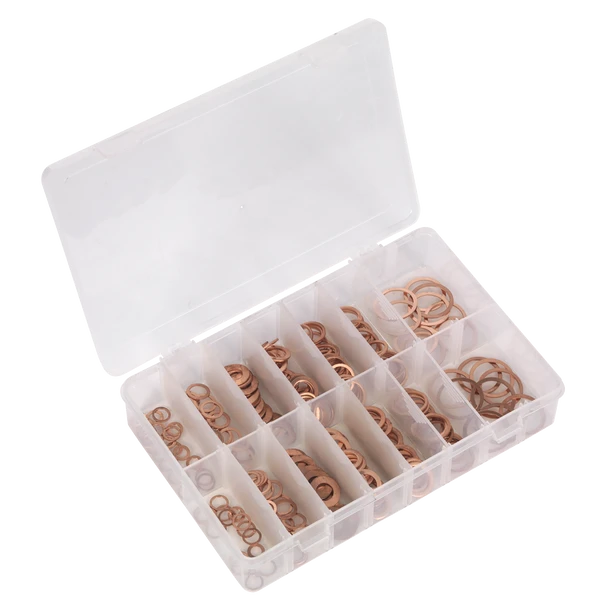 Sealey AB027CW | Diesel Injector Copper Washer Assortment 250pc