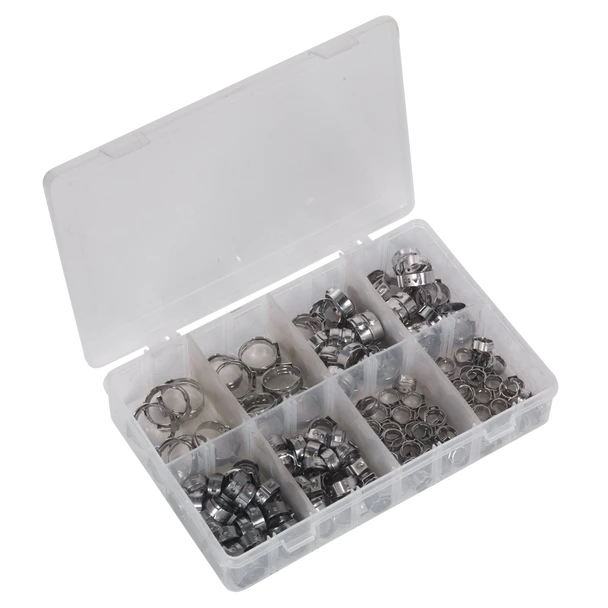 Sealey AB043SE | Stainless Steel O-Clip Single Ear Assortment 160pc