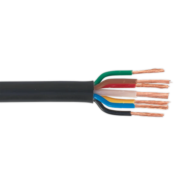 Sealey AC28307CTH | Thin Wall Automotive Cable 6 x 1mm 32/0.20mm, 1 x 2mm 28/0.30mm 30m - Black