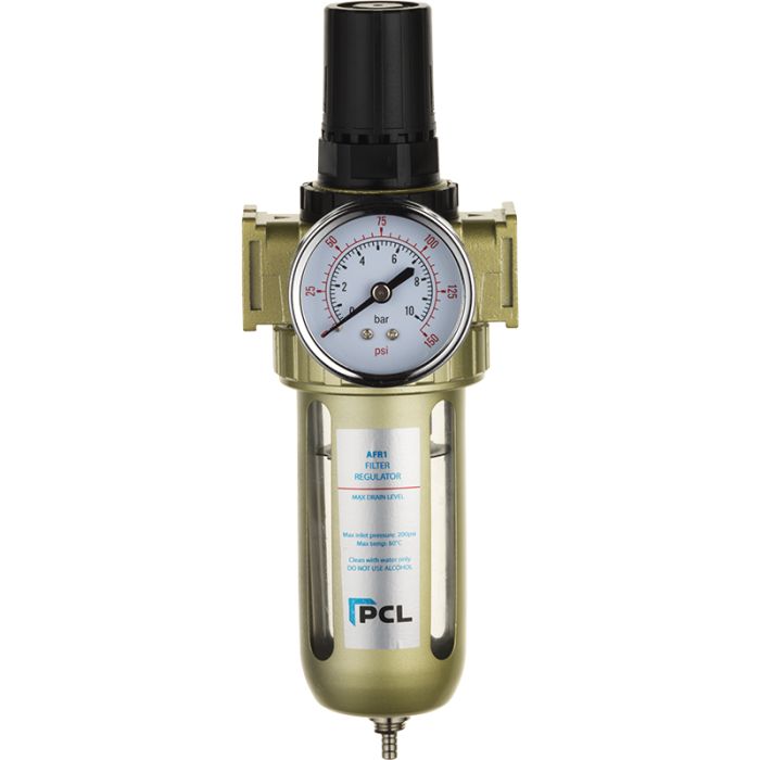 PCL AFR1 | Air Treatment Filter/Regulator 0-150 psi/0-10 bar, 1/2 Ports