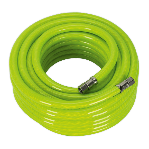 Sealey AHFC1538 | High-Visibility Air Hose with 1/4"BSP Unions 15m x 10mm