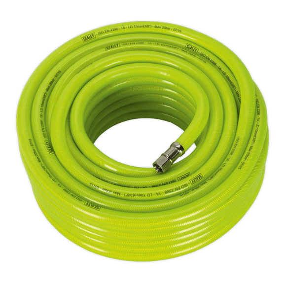 Sealey AHFC2038 | High-Visibility Air Hose with 1/4"BSP Unions 20m x 10mm