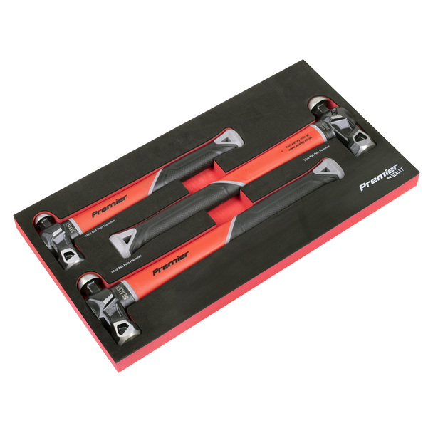 Sealey AK2033 ⏐ Premier Ball Pein Hammer Set with Fibreglass Shafts 3pc