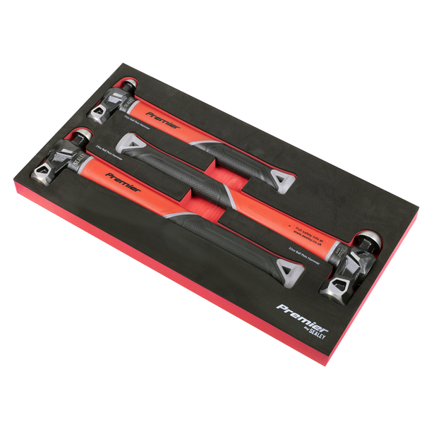 Sealey AK2033 ⏐ Premier Ball Pein Hammer Set with Fibreglass Shafts 3pc