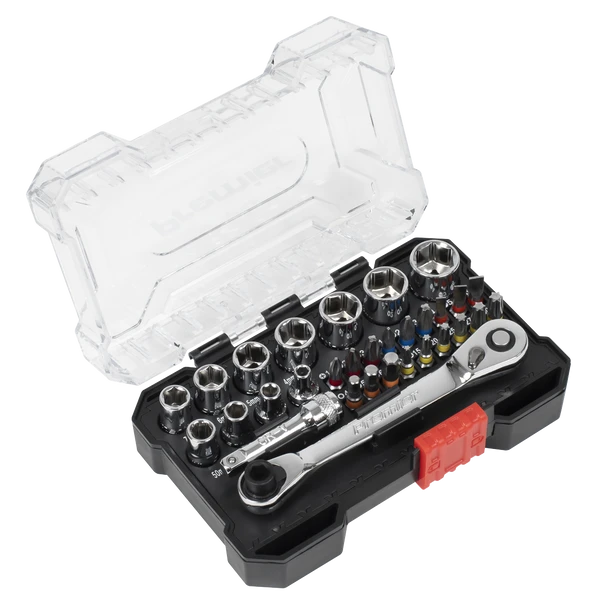 Sealey AK2111 | Premier Socket & Colour-Coded Bit Set 1/4"Sq Drive 31pc