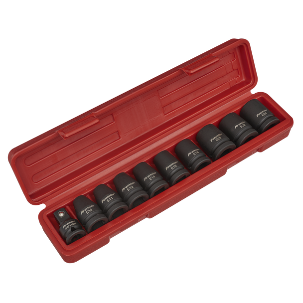 Sealey AK2301 │Premier TRX-Star* Female Impact Socket Set 1/2"Sq Drive 10pc