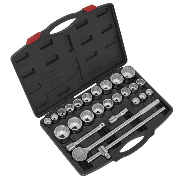 Premier Metric/Imperial Socket Set 3/4"Sq Drive 12-Point 26pc
