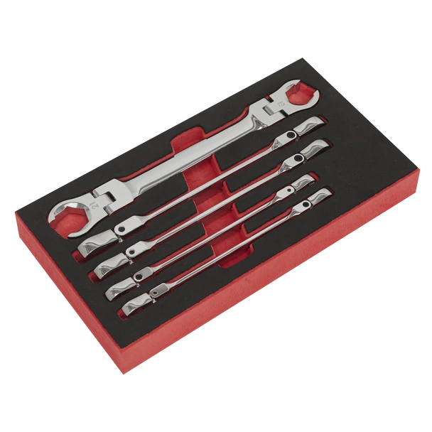 Sealey AK2652 | Premier Flexi-Head Flare Nut Spanner Set 5pc
