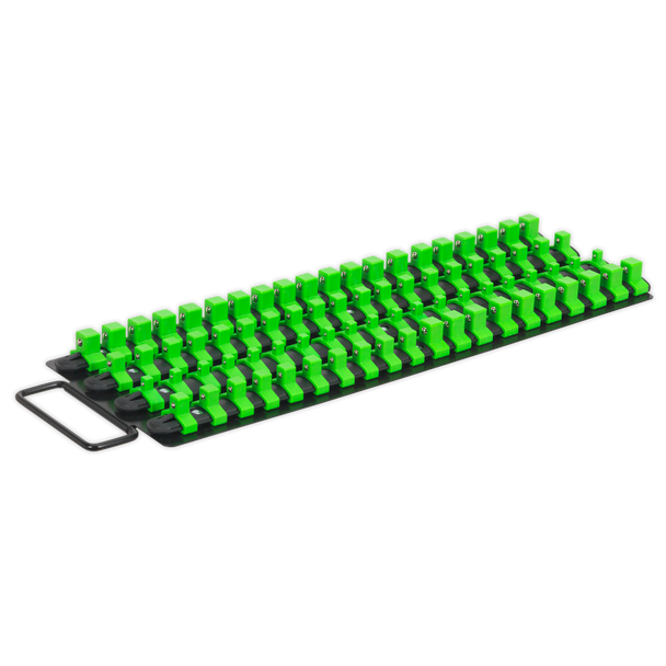 Sealey AK27051HV │Premier Socket Rail Tray 1/4", 3/8" & 1/2"Sq Drive - Hi-Vis Green