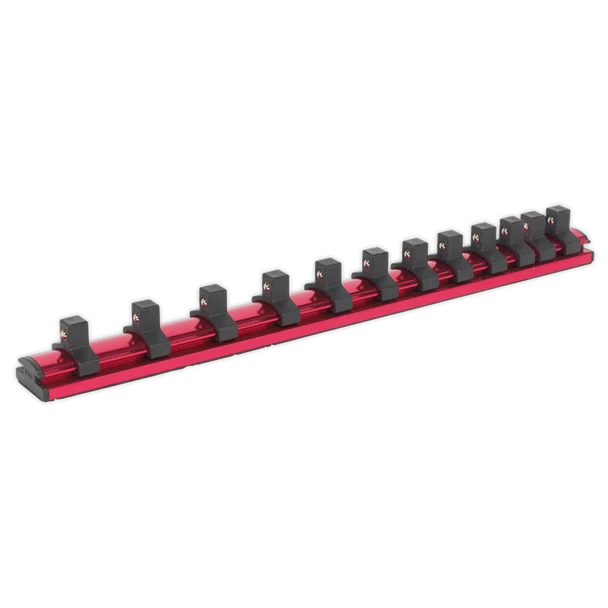 Sealey AK27083 | Premier Socket Retaining Rail Magnetic 3/8"Sq Drive 12 Clips