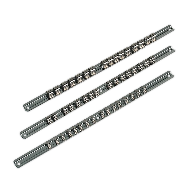 Sealey AK270 | Premier Socket Retaining Rail Set 1/4", 3/8" & 1/2"Sq Drive 3pc