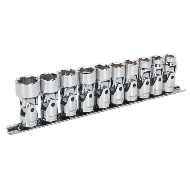 Sealey AK2710 | Premier Universal Joint Socket Set 3/8"Sq Drive 10pc