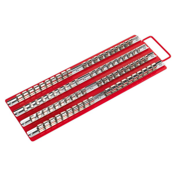 Sealey AK271 | Premier Socket Rail Tray 1/4", 3/8" & 1/2"Sq Drive - Red