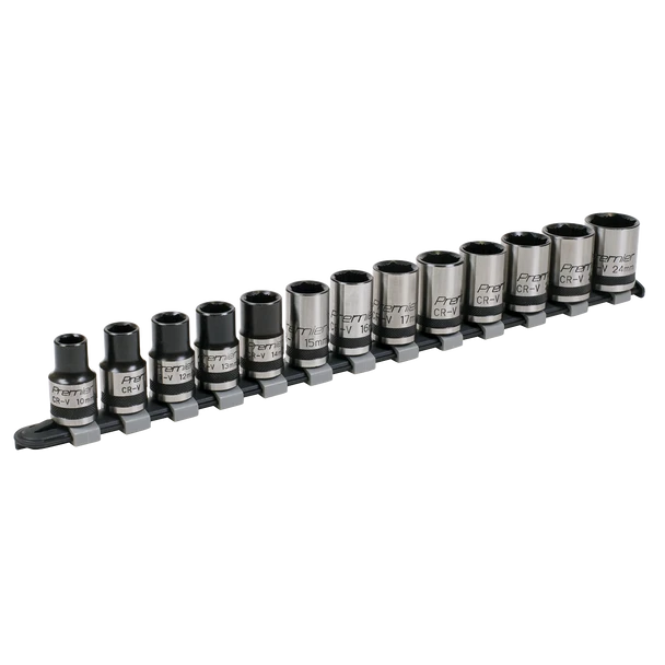 Sealey AK2742B | Premier Black Lock-On Socket Set 1/2"Sq Drive 13pc