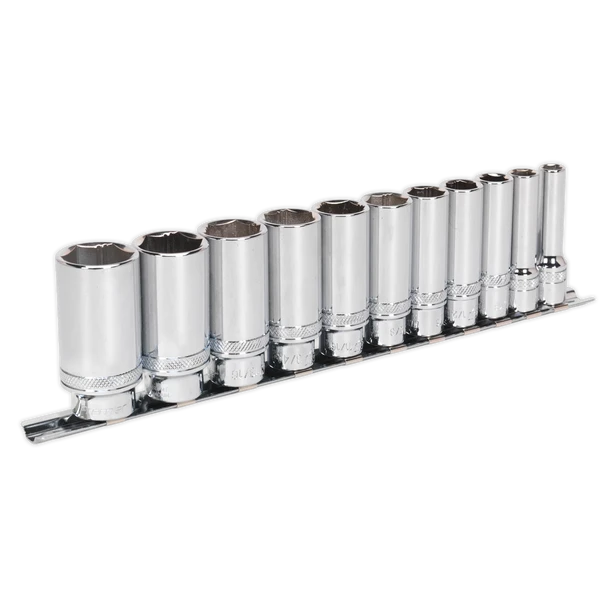 Sealey AK2743 | Premier Imperial Deep Lock-On Socket Set 3/8"Sq Drive 11pc