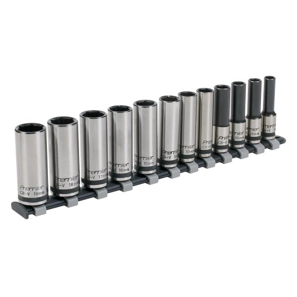 Sealey AK2744B | Premier Black Deep Lock-On Socket Set 3/8"Sq Drive 12pc