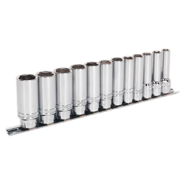 Sealey AK2744 | Premier Deep Lock-On Socket Set 3/8"Sq Drive 12pc