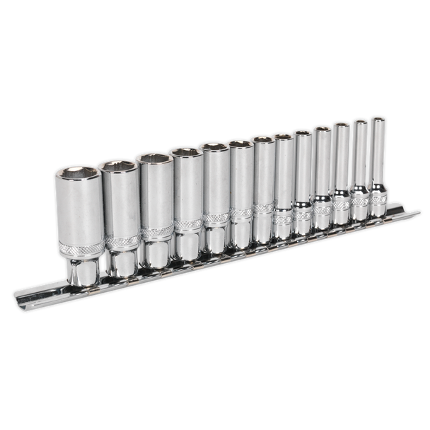 Sealey AK2747 | Premier Deep Lock-On Socket Set 1/4"Sq Drive 13pc